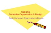 CpE 252 Computer Organization & Design...Dr. T. Eldos 2 Basic Computer (BC) Organization and Design Instruction Codes Computer Registers Computer Instructions Timing and Control Instruction