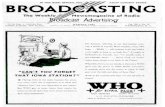 BROADÂSTI NG...BROADÂSTI NG The Weekly 15c the Copy $5.00 the Year Canadian & Foreign $6.00 the Year Newsmagazine of Radio Broadcast Advertising MARCH 3, 1941 Published ...