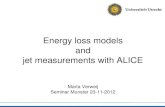 Energy loss models and jet measurements with ALICE · 2017. 4. 20. · (independent emission) DGLAP evolution ... Neutral energy missing, eg. ... vs Hadron R AA Charged Particle R