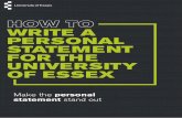 WRITE A PERSONAL STATEMENT FOR THE UNIVERSITY ......…if applying through UCAS The student can only write one personal statement for all of their university choices so if they are