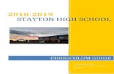 2018-2019 STAYTON HIGH SCHOOL · 2018. 3. 16. · Electives/Applied Arts 2.0 TOTAL 7.0 GRADE 12 REQUIRED COURSES CREDITS English 4 1.0 American Government .5 Economics .5 Electives