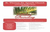St. Thomas the Apostle Church · 2019. 6. 6. · April 14, 2019 -Palm Sunday of the Passion of the Lord Page 2 - St. Thomas the Apostle Parish St. Thomas the Apostle Welcomes All!