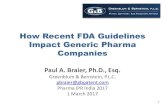 How Recent FDA Guidelines Impact Generic Pharma CompaniesAll views expressed are Paul Braier’s, and are not necessarily the views of Greenblum & Bernstein, P.L.C. Title Clever Title