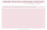 HOW TO DO A BOOK STUDY-1 - Sojo Academy · 2020. 6. 20. · HOW TO DO A BOOK STUDY Introduction: Getting ready for your Book study