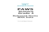 PAWS · 2017. 1. 6. · PAWS Science Grade 4 Released Items With Data Earth and Space Systems