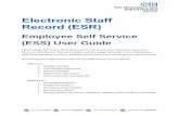 Electronic Staff Record (ESR) - SaTH...Electronic Staff Record (ESR) Employee Self Service (ESS) User Guide ESR Employee Self Service (ESS) allows you to amend and view information