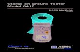 Clamp-on Ground Tester Model 6417 - AEMCClamp-on Ground Resistance Tester Model 6417 1 (1) Clamp-on Ground Tester Model 6417 Cat. #2141.02 5W Calibration Loop Cat. #2141.51 Bluetooth
