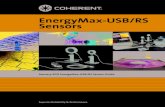 EnergyMax-USB/RS Sensors - Coherent, Inc....10, 25, or 50 mm MT for Diffuse Metallic MB for MaxBlack MUV for MaxUV LE for Low Energy HE for High Energy 10 KHZ for Max. Rep. Rate 193
