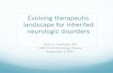 Evolving therapeutic landscape for inherited neurologic …...Neuronal Ceroid Lipofuscinosis (CLN2) • Adjuvent therapies: gemfibrozal for NCL • Hematopoetic Stem Cell Transplantation