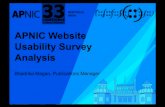 APNIC Website Usability Survey Analysis · 2018. 1. 16. · Bhadrika Magan, Publications Manager . Background • 21 Survey questions – Respondents rated the website according to