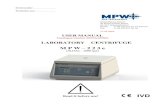 LABORATORY CENTRIFUGE - MPWLABORATORY CENTRIFUGE M P W – 2 2 3 e (10.223es – 5000 rpm) IVD Read it before use! 2 Contents 1. Application 2. Technical data 2.1. Accessories 2.1.1.