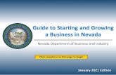 Guide to Starting a Business in Nevada...10 STEPS TO START SCORE Northern Nevada SCORE Las Vegas Nevada SBDC Services Womens usiness Center Services A Few of the Many Business Support,