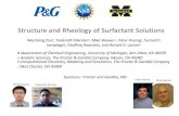 Structure and Rheology of Surfactant Solutionsbeaucag/CHEM/Planning Meeting... · 2020. 7. 28. · Structure and Rheology of Surfactant Solutions Weizhong Zou#, Taraknath Mandal #,