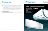 Split Type Air Conditioners - proshop daikin · 2016. 7. 10. · FTKC, FTXM and FTHM Series Cooling Only and Heat Pump Urusara 7 FTKJ and FTXJ Series . PCRVN1447Baprv 1. Air conditioners