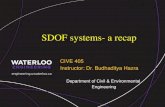 SDOF systems- a recap - IIT Guwahatiiitg.ac.in/budhaditya.hazra/CE-513-2017/SDOFsystem_CIVE... · 2017. 9. 1. · harmonic excitation 16 Assume the steady state solution : EQN of