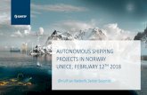 AUTONOMOUS SHIPPING PROJECTS IN NORWAY UNECE, FEBRUARY … · 2018. 2. 19. · Maritim Verdiskapingsbok 2015, Maritimt Forum, Norge : 14% of value creation from businesses . 38 %