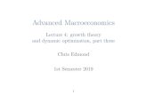 Advanced Macroeconomics - Chris EdmondAdvanced Macroeconomics Lecture 4: growth theory and dynamic optimization, part three Chris Edmond 1st Semester 2019 1 This class • Stability