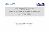 SD Specifications Part E7 iSDIO Simplifed Specification...Host, but also can add wireless LAN communication functions to SD Host compliant with the iSDIO specifications. Figure 1-2