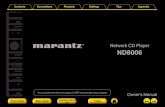Network CD Player - Marantz...Index High performance 0Equipped with a USB-DAC function to support playback of high-resolution sound sources This unit supports the playback of high
