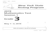 2019 Grade 3 Mathematics Released Questions · 2020. 3. 16. · Thinking Operations and Algebraic Thinking 3 Multiple Choice B 1 CCSS.Math.Content.3.OA.A.2 Operations and Algebraic