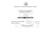 TENDER DOCUMENTS Entrance Test 2017 - Punjabeproc.punjab.gov.pk/BiddingDocuments/72611_tender_docs... · 2017. 5. 15. · Shredder INTIMUS 602 Strip Cut Shredder (Heavy Duty) 2 No’s