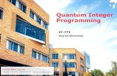 Quantum Integer Programming Lecture 0 - Course Overview.pdf– Computational complexity theory • 15-651 Algorithm Design and Analysis in CS – Quantum Information Theory • 33-658