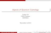 Aspects of Quantum Cosmology - Indian Institute of Science …students.iiserkol.ac.in/~sridippal/Quantum Cosmology.pdf · 2013. 11. 6. · Introduction Why Quantum Cosmology Amalgamation