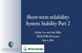 Short-term reliability: System Stability Part 2 · 5/5/2020  · • April 22 – System Balancing – medium-term reliability • April 29 – System Stability part 1 – short-term