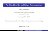 Partition Identities and Quiver Representationsweigandt/QuiverPart.pdf · 2020. 5. 19. · Partition Identities and Quiver Representations Anna Weigandt University of Illinois at