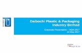 Daibochi Plastic & Packaging Industry Berhad...• DPM to invest USD5.5 mil over three years via internal funds to enhance production capacity, quality, and efficiency 9 Investment