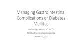 Managing GI Complications of Diabetes Mellitus · 2017. 9. 5. · Gastric Manifestation of DM •Gastroparesis •Objectively delayed gastric emptying in the absence of mechanical