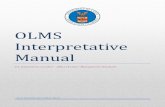 OLMS Interpretative Manual - dol.gov...205.300 Contents of LM-1 Report: Dues, Fees, Work Permits, Assessments 205.400 Contents of LM-1 Report: Qualification and Restrictions on Membership
