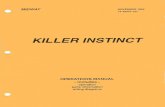 Museum of the Game - Arcade, Videogame, Pinball Machine ... Instinct.pdfMIDWAY NOVEMBER 1994 16-40047-101 KILLER INSTINCT OPERATIONS MANUAL - includes - operation parts information