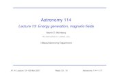 Astronomy 114 - University of Massachusetts Amherstweinberg/a114/lectures/... · 2007. 3. 5. · Quizzes returned (and discussed) on Wednesday Today: Energy generation & magnetic