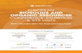 EUROPEAN BIOSOLIDS AND ORGANIC RESOURCES...EUROPEAN BIOSOLIDS AND ORGANIC RESOURCES CONFERENCE, EXHIBITION & SITE VISITS 20-21st November 2017, The Royal Armouries, Leeds Invitation