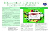 LESSED TRINITY CATHOLIC PARISH...2021/01/31  · Look at the advertisers supporting our church bulletin. PK3 - Grade 8 Faith Formation Calendar All classes and activities are held