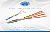 MILLENNIUM CABLE INDUSTRIES · 2019. 11. 27. · 40mm diameter Power Cables. Standards followed include 72551, JIS C3406, DIN JASO D611, ISO 6722, BS 6862 IS 2465 and various SAE