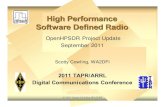 High Performance Software Defined Radio - TAPR · q15W PA based on Pennywhistle design qLow Pass Filters based on Alex design at reduced power qSPI control from Hermes DUC/DDC Transceiver
