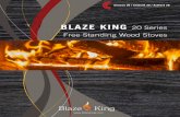 Blaze King 20 Series Free Standing Wood Stove · 2020. 8. 14. · Ashford 20 Chestnut Brown Porcelain Enamel Specifications: Ashford 20.2 Real World Tested Performance (HHV) Cord
