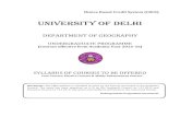 UNIVERSITY OF DELHIdu.ac.in/du/uploads/Syllabus_2015/B.A. Prog. Geography.pdfHuman Geography DSC- 2 B III English/MIL-2 Regional Planning and Development(Practical) DSC General Cartography