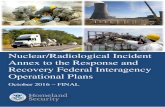 NUCLEAR/RADIOLOGICAL INCIDENT ANNEX...NUCLEAR/RADIOLOGICAL INCIDENT ANNEX TO THE RESPONSE AND RECOVERY FEDERAL INTERAGENCY OPERATIONAL PLANS FINAL OCTOBER 2016 Handling Instructions