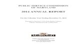2014 MD PSC Annual Report167.102.231.189/wp-content/uploads/2014-MD-PSC-Annual...PUBLIC SERVICE COMMISSION OF MARYLAND 2014 ANNUAL REPORT For the Calendar Year Ending December 31,