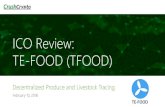CrushCrypto ICO Review TE-FOOD (TFOOD)...ICO Review: TE-FOOD (TFOOD) Decentralized Produce and Livestock Tracing February 10, 2018