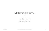 MSK Programme · update information NHS inform re launch MSK solutions tool Orthotics re access web tool launch redefine priority workstreams for MSK incorporating primary care learning