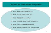 Chapter 10 Differential AmplifiersCH 10 Differential Amplifiers 39 MOS Differential Pair’s Common-Mode Response Similar to its bipolar counterpart, MOS differential pair produces