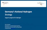 Germany’s National Hydrogen · 2020. 9. 29. · Germany’s National Hydrogen Strategy Support programs for hydrogen Ellen von Zitzewitz Deputy Director –International Energy
