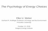 The Psychology of Energy Choices - Rutgers Energy Institute · 2019. 3. 6. · The Psychology of Energy Choices Elke U. Weber Gerhard R. Andlinger Professor of Energy and the Environment