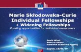 Marie Skłodowska-Curie Individual Fellowships...GF Total MSCA - IF Budget: 294.49 million € (+6M € for WF) Widening Fellowships Standard, Career and Re-integration Society, and