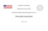 LIBERIA SENIOR HIGH SCHOOL CURRICULUM · 2020. 2. 3. · W. Stannard Allen, Living English Schools (Longman, 2008) T.J. Fitikides, Common Mistakes in English (Longman, 2000) Writing