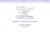 Imperative Programming Languagescs3161/19t3/Week 05/2Fri/Slides... · 2020. 9. 6. · Imperative programming is where programs are described as a series of statements or commands
